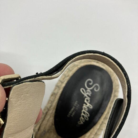 Seychelles Promenade Sandal Womens 8.5 Black Suede Espadrille Wedge Heel Shoe - Picture 2 of 11